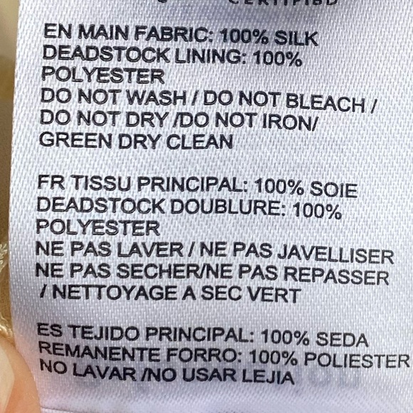 New Reformation Avin Silk Mini Dress Blonde - Picture 15 of 16